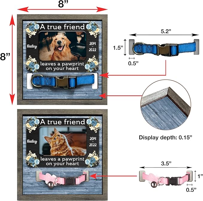 Dog Memorial Gifts Personalized Loss Of Pet Dog Memorial Picture Frame Pet Loss Gift Dog Personalized Custom Pet Memorial Cat Picture Collar Frames Memory Boxes For Keepsakes Death Remembrance