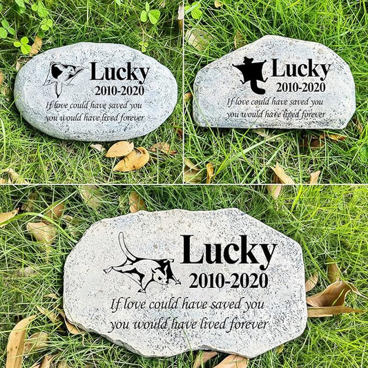 Zatanmulo Personalized Pet Memorial Stone, Garden Memorial Stone Personalized, Flying Squirrel Headstone, Flying Squirrel Tombstone, Memorial Plaque Outdoor, Garden Stepping Stone (Flying Squirrel)