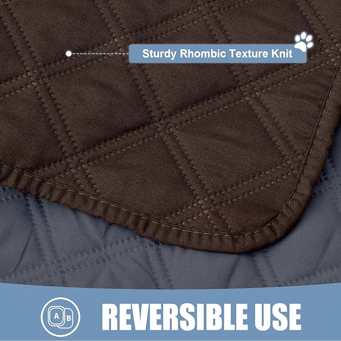 Smiry Waterproof Dog Bed Cover Pet Blanket, Soft Washable Dog Blanket for Furniture Bed Couch Sofa Reversible, Checkered (30"x80", Chocolate/Dark Grey)