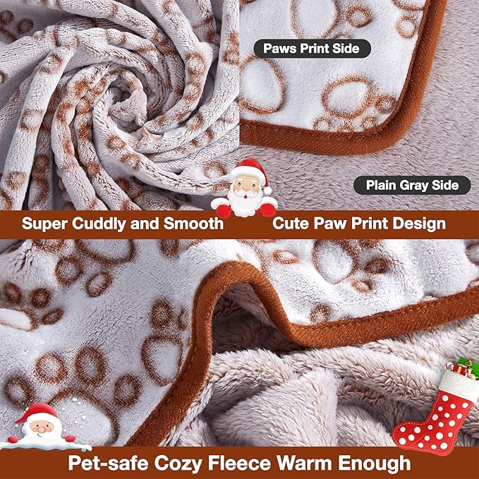 Stuffed Brown Soft Dog Blanket for French Bulldog Gifts, 32x40 inches, Premium Brown Flannel Fleece Blanket, Newborn Puppy Kitten Boy Essentials