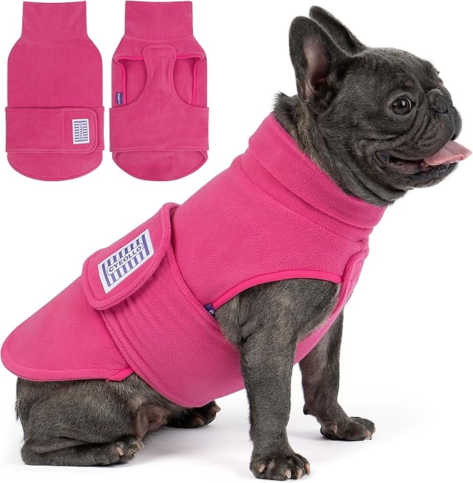 cyeollo Small Dog Sweater, Fleece Dog Sweaters Turtleneck Vest Soft Puppy Sweatshirt Stretchy Pet Fall Autumn Coat Warm Winter Clothes for Small Dogs Girl, Pink M