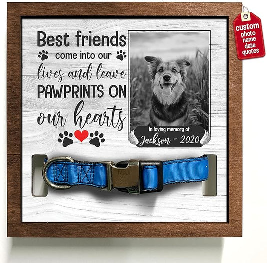 Customized Pet Sympathy Gifts Deceased Pet Picture Frame Losing A Dog Home Wall Art Decor Personalized Bereavement Frame Sign Gifts for Him Her Sentimental Quote Memorial Pet Tribute Keepsake