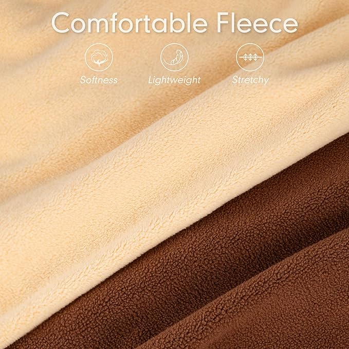 cyeollo Fleece Dog Sweater Vest, Reflective Dog Sweatshirt Pullover Pet Jacket for Small Medium Large Dogs Clothes Boy Girl Pets Warm Pet Clothes, Brown & Khaki XL