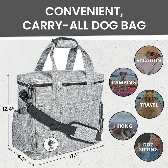 Dog Travel Bag for Supplies - Airline-Approved Backpack for Dogs - Pet Supply Organizer with Foldable Bowls & Food Containers - Pet Travel Bag - Dog Bags for Travelling with Accessories
