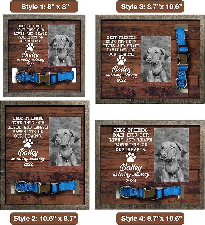 Personalized Dog Collar Frame Memorial Pet Loss Sign Dog & Cat Lover Ever Gifts With Heartfelt Sentimental Quote For Someone Who Lost A Pet Collar Keepsake Picture Frame Remembrance Decor