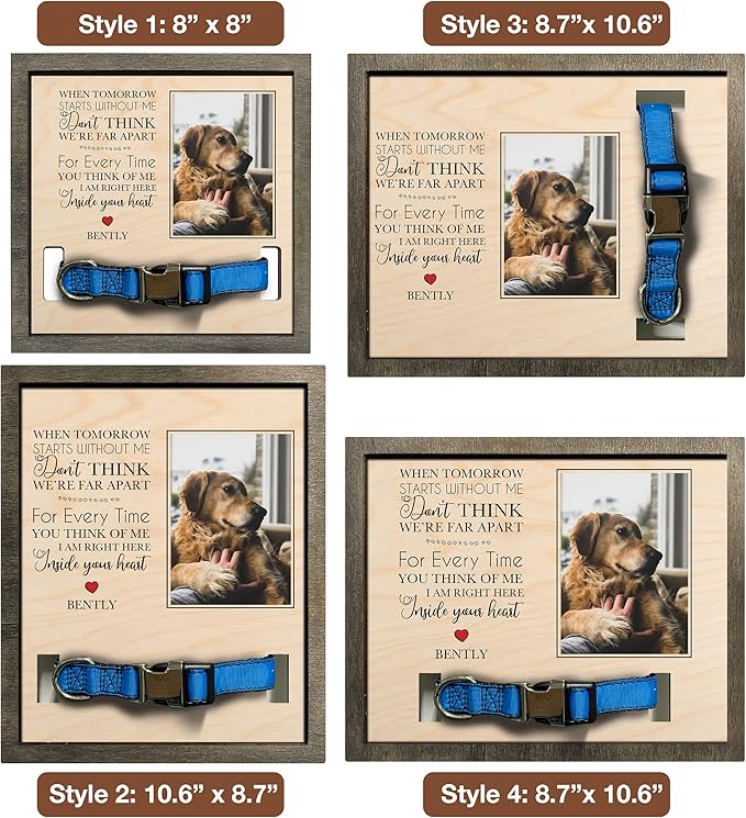 Personalized Dog Picture Pet Loss Sign Frames Dog Passed Away Gift Wood Sign Pet Picture Frame Dog Heaven Dog Sympathy Gifts for Christmas Memorial Plaques for Dogs and Cat Picture Frames