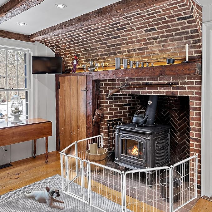 FXW Fence-to-Wall Anchor (Pack of 4) for Use with Dog Playpen in Yard, Garden, Doorways, Fireplace, Indoor/Outdoor, Fits All Heights of Playpen, White│Patented