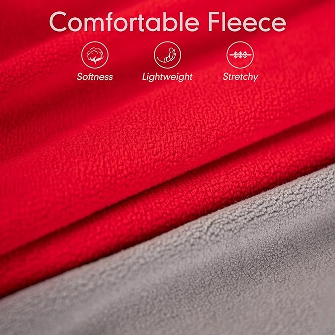 cyeollo 2 Pack Dog Sweater Small Dog Fleece Sweatshirt Reflective Pullover Stretchy Dogs Jacket Lightweight Vest Pet Clothes for Puppy, Grey & Red