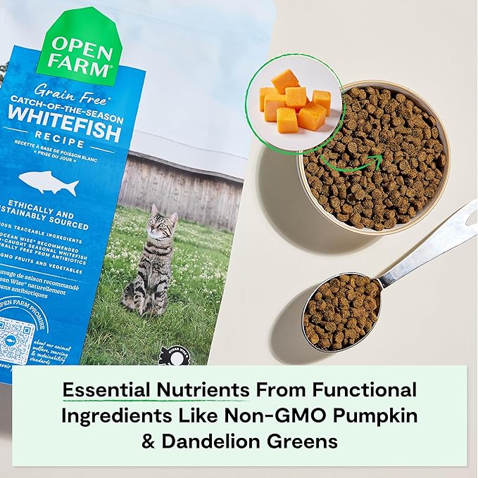 Open Farm Catch-Of-The-Season Whitefish Recipe Organic Sustainable Cat Food Net 4 LB