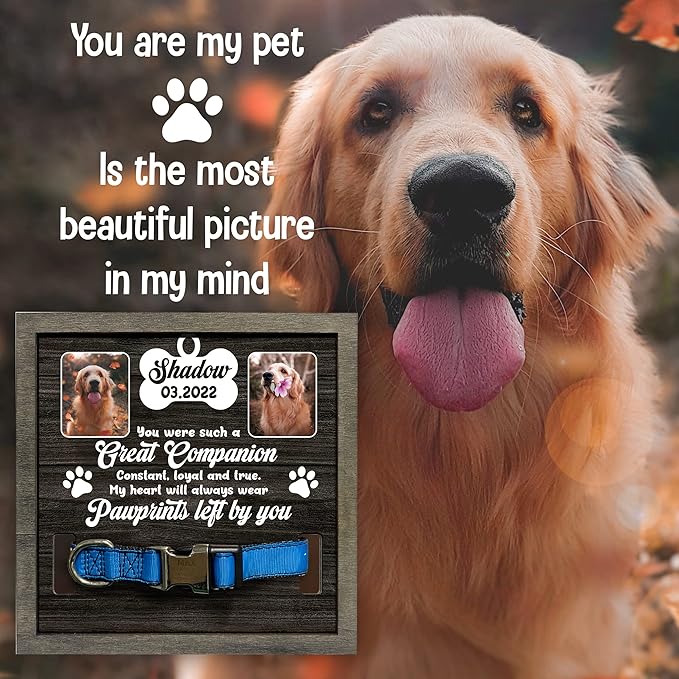 Customized Pet Memorial Picture Frame Memorial Dog Picture Loss Gift for Dog Love Personalized Memorial Pet Loss Sign Natural Wood New Puppy Memorial Best Dog Ever Gifts In Memory of Dogs