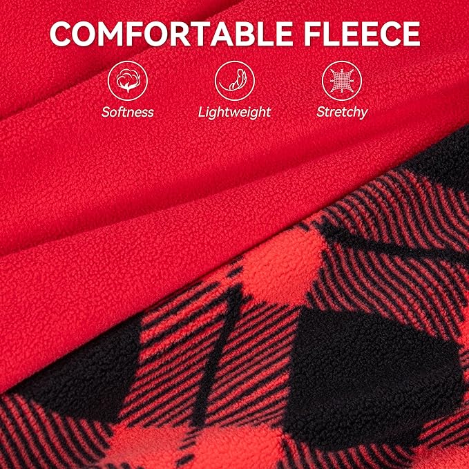 cyeollo 2 Pack Small Dog Sweater, Soft Stretchy Fleece Vest with Reflective Stripe Pullover Sweatshirt Dog Jacket Pet Clothes in Cold Weather Sweaters for Small Dogs Cats, Red & Buffalo Plaid M