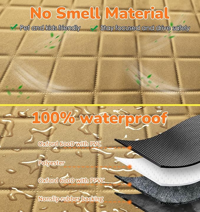 URPOWER Dog Car Seat Cover for Back Seat Waterproof Seat Cover Hammock 600D Heavy Duty Scratch Proof Nonslip Durable Soft Backseat Covers for Cars Trucks and SUVs