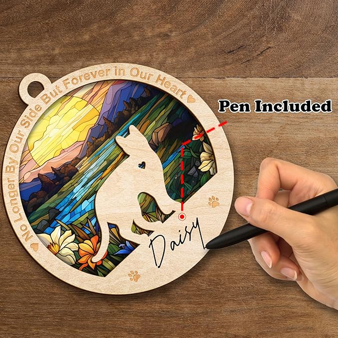 Cat Memorial Ornaments, Christmas Xmas Tree Ornament Window Hanging Car Sympathy Gift for Loss of Pet Bereavement Keepsake Remembrance Gifts for Cat Lovers Holiday Decoration PO235