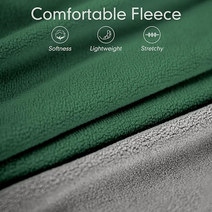 cyeollo 2 Pack Dog Sweater Stretchy Sweatshirt Lightweight Fleece Vest Reflective Jacket Dog Clothes Sweaters for Medium Dogs Boy Green & Grey