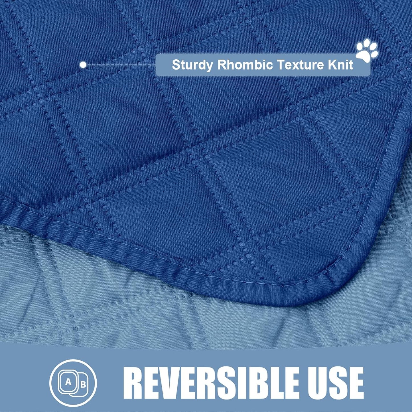 Smiry Waterproof Dog Bed Cover Pet Blanket, Soft Washable Dog Blanket for Furniture Bed Couch Sofa Reversible, Checkered (40"x50", Navy/Blue)