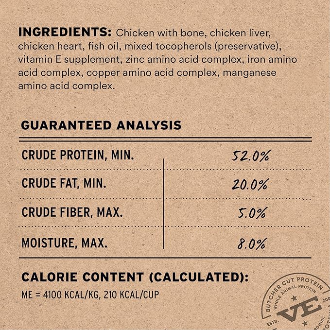 Vital Essentials Freeze-Dried Raw Chicken Meal or Mixer Cat Food Crunchy Nibs, 12 oz