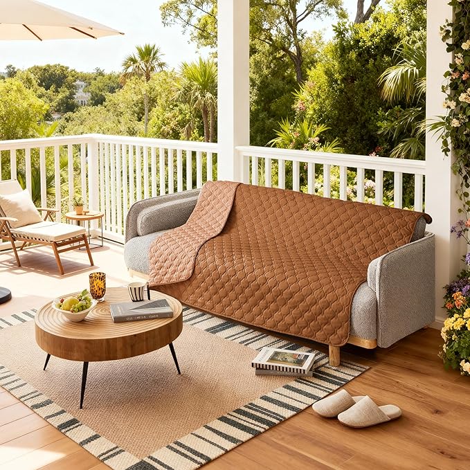 gogobunny 100% Double-Sided Waterproof Dog Bed Cover Pet Blanket Sofa Couch Furniture Protector for Puppy Large Dog Cat, Reversible (52x82 Inch (Pack of 1), Dark Pumpkin/Light Pumpkin)