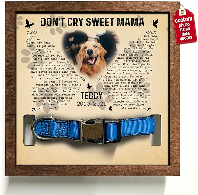 Personalized Dog Frame - Pet Loss Sign With Heartfelt Sentimental Quote for Someone Who Lost a Dog or Cat - Customized Memorial Keepsake Remembrance Home Decor for Birthday or Xmas