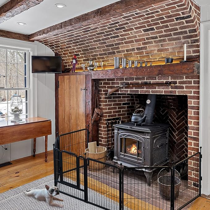 FXW Fence-to-Wall Anchor (Pack of 4) for Use with Dog Playpen in Yard, Garden, Doorways, Fireplace, Indoor/Outdoor, Fits All Heights of Playpen, Black│Patented