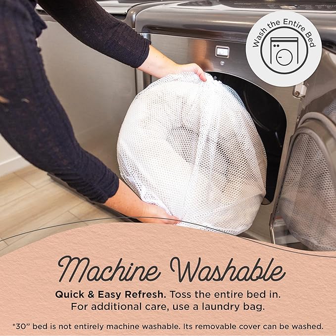 Best Friends by Sheri SnuggleSoft Faux Fur Calming Donut Bed for Dogs, Brown, Small, 23x23