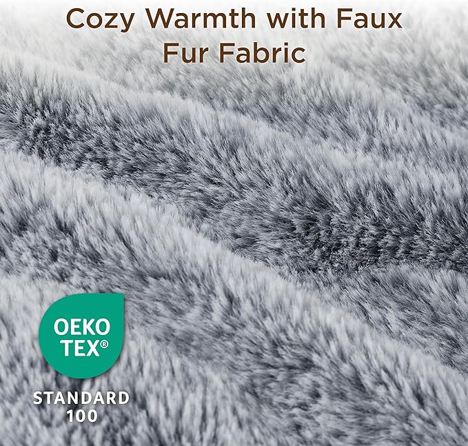 Bedsure Self Warming Cat Bed, Extra Warm Self Heating Pad for Cats & Dogs, Anti-Slip Small Thermal Pet Mat Indoor with Removable Washable Cover, 24" x 18", Grey