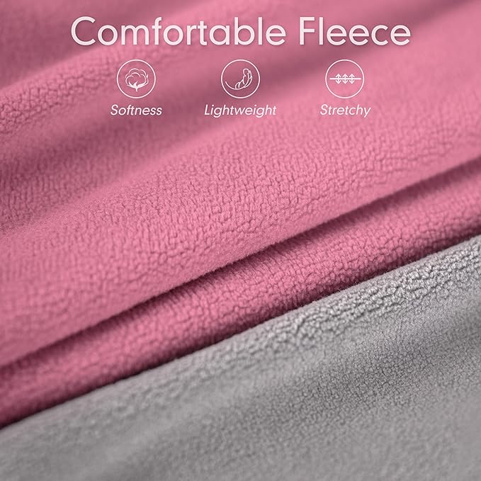 cyeollo 2 Pack Dog Sweaters for Small Dogs Lightweight Stretchy Fleece Vest Pullover Dog Sweatshirt with Reflective Stripe Pet Clothes Coats Size L Pink & Grey