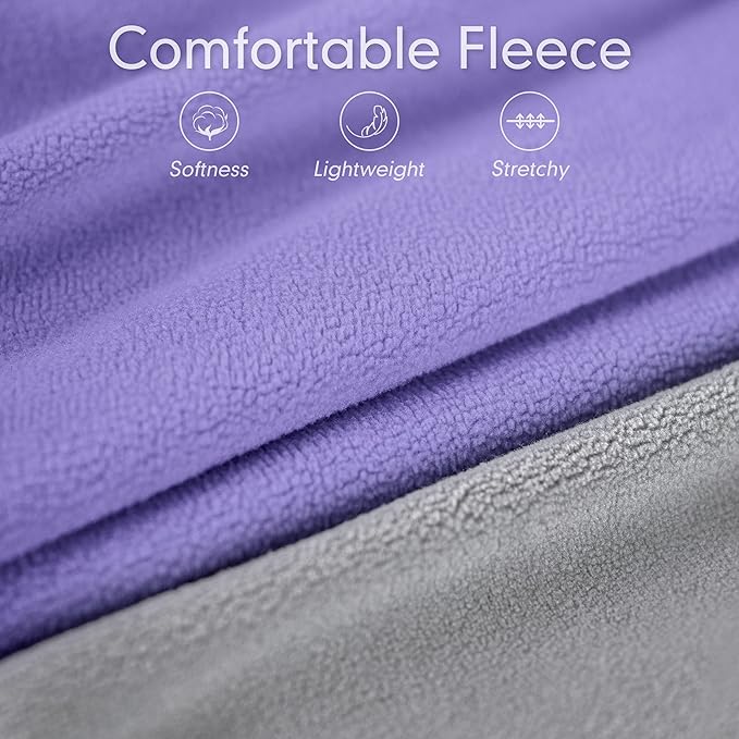 cyeollo 2 Pack Fleece Dog Sweater Pullover Sweatshirt Reflective Lightweight Dog Clothes for Small Dogs Girl Pet Apparel Purple, Grey, L