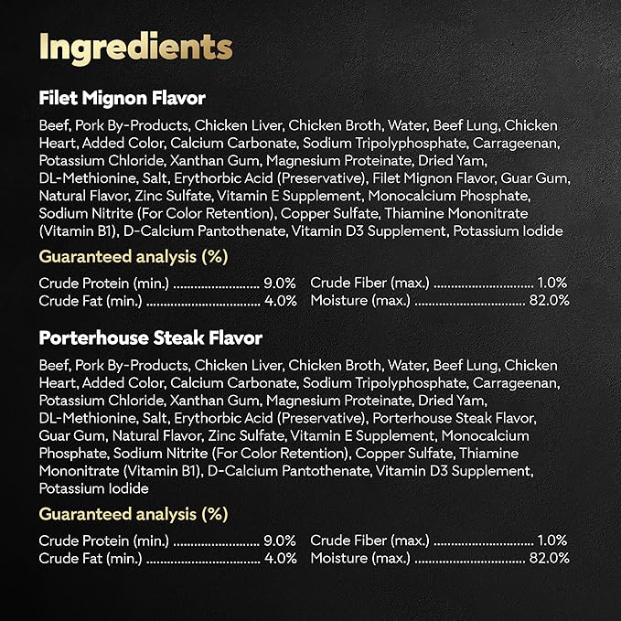 Cesar Wet Dog Food Classic Loaf in Sauce Filet Mignon and Porterhouse Steak Flavors Variety Pack, 3.5 oz. Easy Peel Trays (12 Count, Pack of 2)