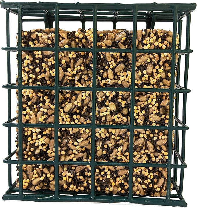 Songbird Treats Seed Bars | 12 Pack of 8 oz Bird Seed Cakes for Wild Birds (Happy Finch)