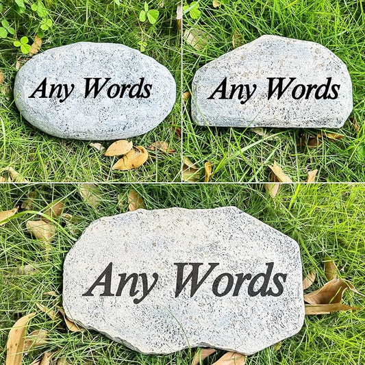Zatanmulo Personalized Pet Memorial Stone, Garden Memorial Stone Personalized, Dog Headstone, Cat Tombstone, Memorial Plaque Outdoor, Garden Stepping Stone (Any Words)