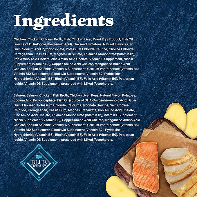 Blue Buffalo Wilderness Kitten Food, High-Protein & Grain-Free Wet Cat Food Paté Variety Pack, Chicken & Salmon Recipes, 3-oz Cans (6 Count, 3 of Each)