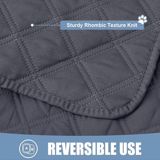 Smiry Waterproof Dog Bed Cover Pet Blanket, Soft Washable Dog Blanket for Furniture Bed Couch Sofa Reversible, Checkered (30"x70", Dark Grey/Dark Grey)