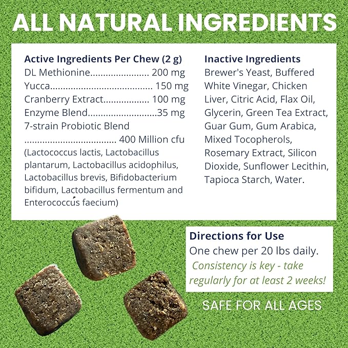 Under the Weather Nice Grass Chews for Dogs | Digestive Enzymes for Dogs | Canine Urine Neutralizer for Grass | Probiotics for Digestive Health | Vet Formulated Lawn Care Supplement | 60 Count