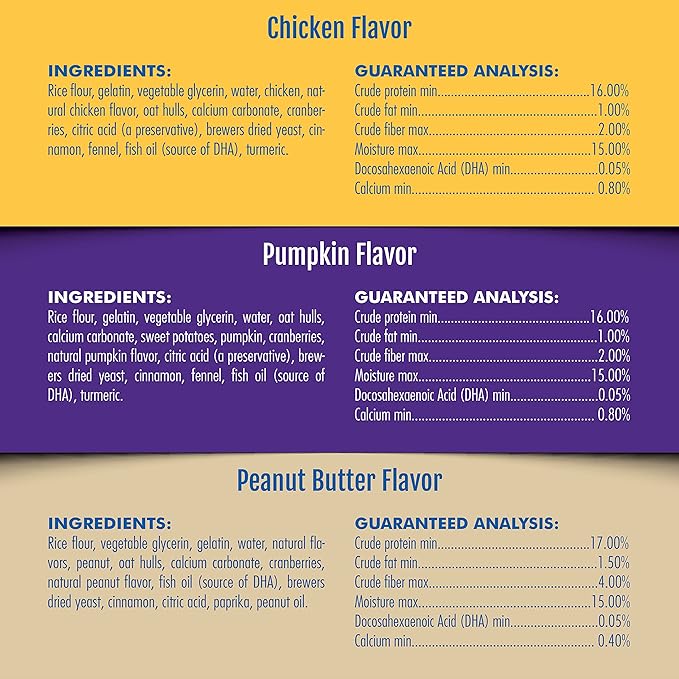 N-Bone Puppy Teething Rings 3 Count Bag Variety Pack, Chicken & Pumpkin & Peanut Butter Flavor, Total 3 Bags, 10.8-oz, 9 Rings