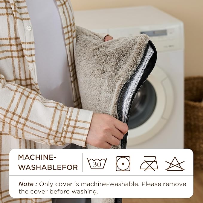 Bedsure Self Warming Cat Bed, Extra Warm Self Heating Pad for Cats & Dogs, Anti-Slip Small Thermal Pet Mat Indoor with Removable Washable Cover, 24" x 18", Brown