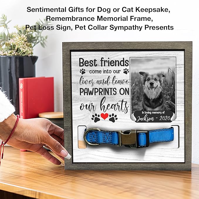 Customized Pet Sympathy Gifts Deceased Pet Picture Frame Losing A Dog Home Wall Art Decor Personalized Bereavement Frame Sign Gifts for Him Her Sentimental Quote Memorial Pet Tribute Keepsake