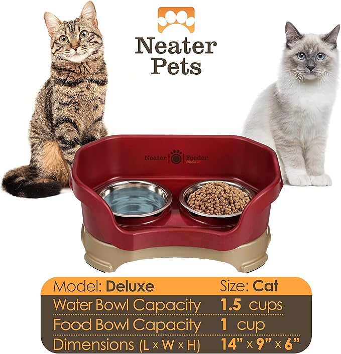Neater Pet Brands Feeder Deluxe for Cats - Cranberry (200)