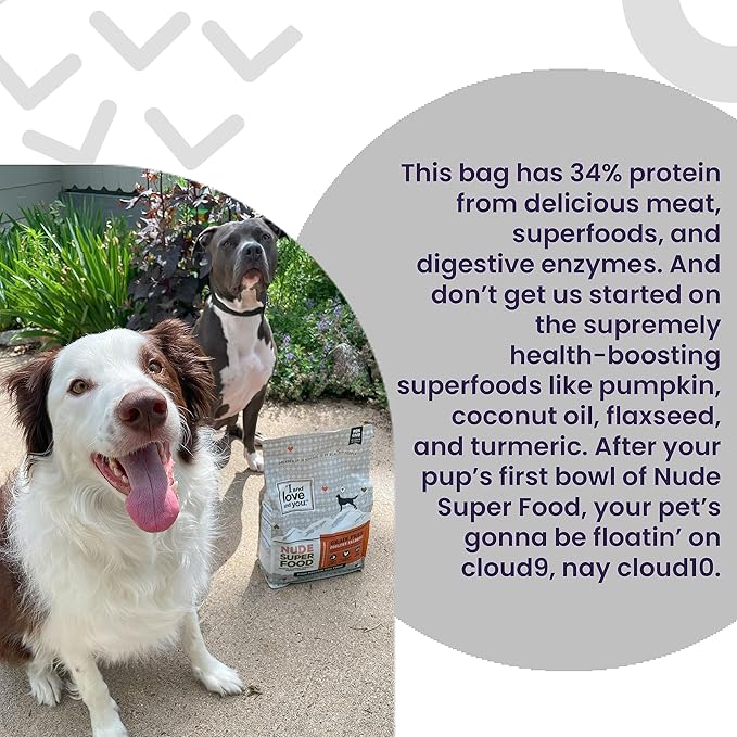 I and love and you Nude Super Food Dry Dog Food - Salmon + Whitefish - Prebiotic + Probiotic, Grain Free, Real Meat, No Fillers, 5lb Bag