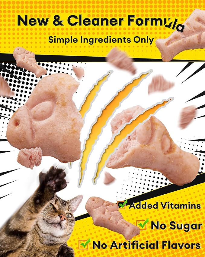 17.63oz Cat Grass Treats for Hairball Control – Natural Salmon & Cat Grass & Catnip Biscuits, Low-Calorie Healthy Snacks for Indoor Cats, Digestive & Dental Care