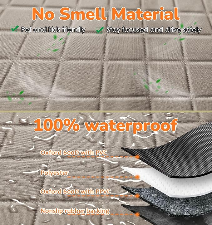 URPOWER Dog Seat Cover Car for Pets 100% Waterproof Pet Hammock 600D Heavy Duty Scratch Proof Nonslip Durable Soft Back Covers Cars Trucks and SUVs