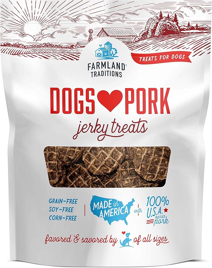 Farmland Traditions New Filler Free Dogs Love Pork Premium Jerky Treats for Dogs (13.5 oz.)