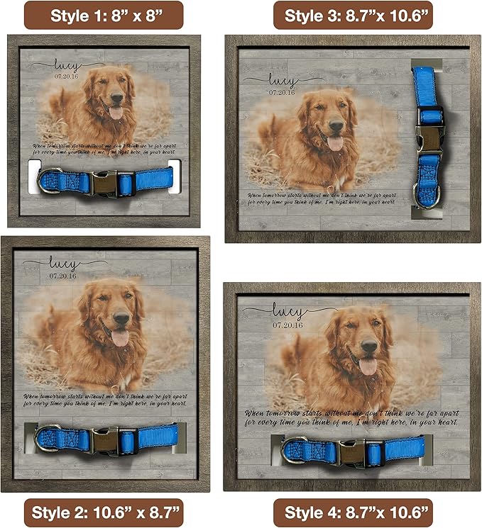 Personalized Dog Collar Frame Memorial Pet Loss Sign for Dog Lovers Collar Keepsake Picture Frame Remembrance Dogs Best Gifts With Heartfelt Sentimental Quote For Someone Who Lost A Pet Cats