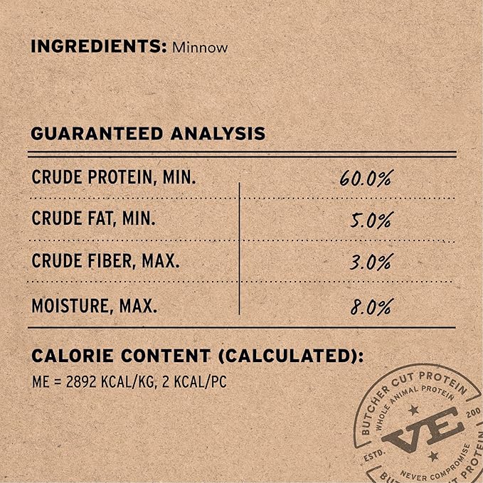 Vital Essentials Minnows Dog Treats, 1 oz | Freeze-Dried Raw | Single Ingredient | Premium Quality High Protein Training Treats | Grain Free, Gluten Free, Filler Free