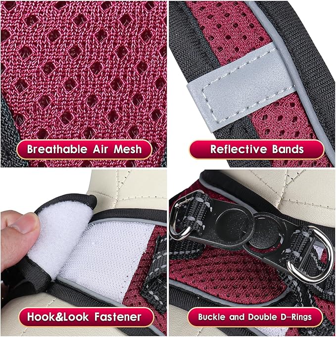 YIMEIS Dog Harness and Leash Set, No Pull Soft Mesh Pet Harness, Reflective Adjustable Puppy Vest for Small Medium Large Dogs, Cats (Grape Purple, Small (Pack of 1)