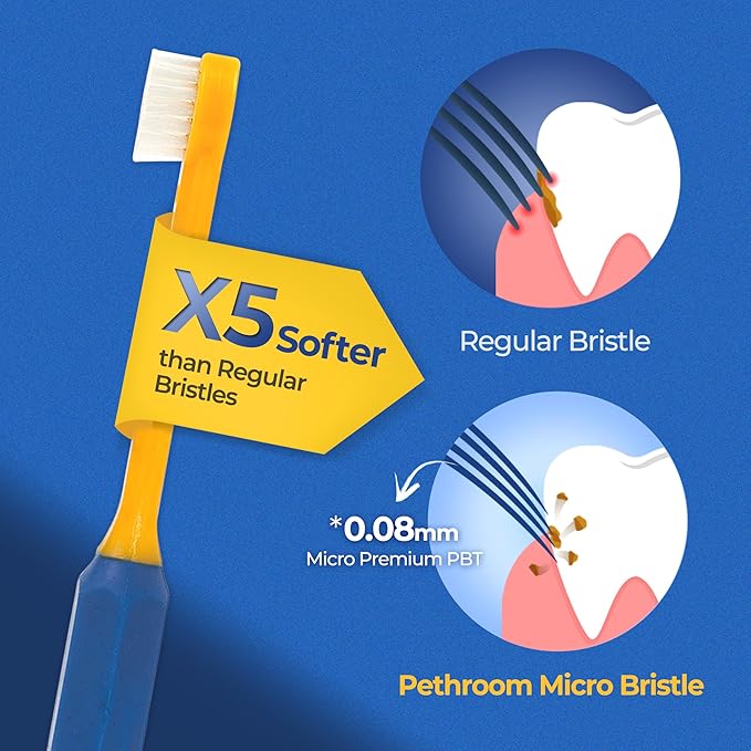 PETHROOM] Pet Toothbrush - Cats, Kitten, Small Dog Dental Care, Removing Teeth Tartar | Soft Bristle Cleaning Toothbrush Cat (Extra Small)