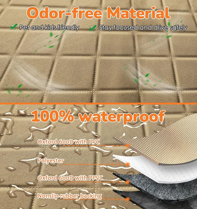 URPOWER Dog Car Seat Cover for Back Seat Waterproof Seat Cover Hammock 600D Heavy Duty Scratch Proof Nonslip Durable Soft Backseat Covers for Cars Trucks and SUVs