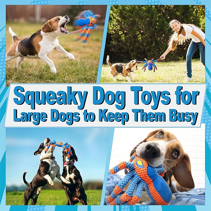 LEGEND SANDY Upgraded Large Dog Toys to Keep Them Busy, Squeaky Dog Toy, Tug of War Interactive Dog Toy for Small, Medium and Large Dogs