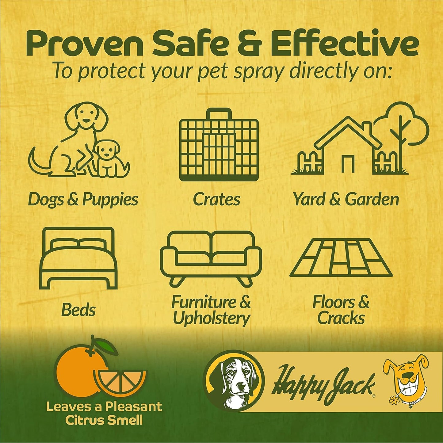Happy Jack Kennel Dip Dog Flea and Tick Treatment & Prevention, Made in USA, Spray Yard & Home 30-Day Control, Kills Fleas, Ticks, Deer Ticks, Mange, Lice, for Puppies, Small to Large Dogs (16 oz)