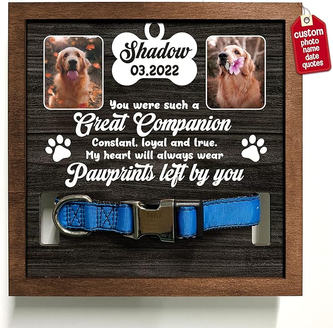 Customized Pet Memorial Picture Frame Memorial Dog Picture Loss Gift for Dog Love Personalized Memorial Pet Loss Sign Natural Wood New Puppy Memorial Best Dog Ever Gifts In Memory of Dogs