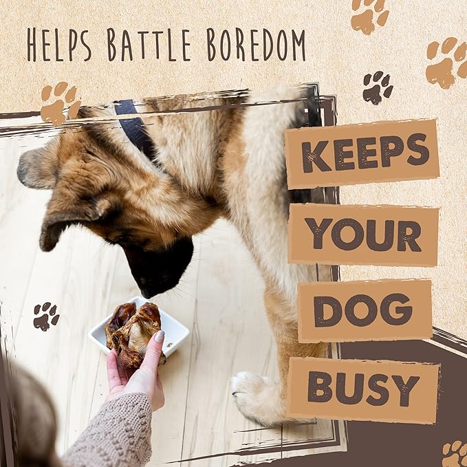 Mighty Paw Naturals Dog Bones - Cow Knee Caps & Knuckle Bones for Dogs (8 Pack) | 100% Natural Beef Knee Caps, Meaty Pet Treat